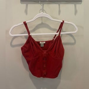 Dark red cropped tank top